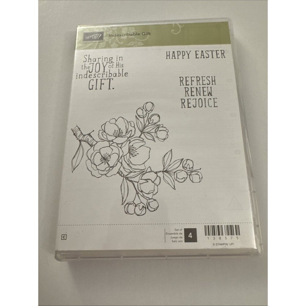 Stampin Up Indescribable Gift Stamp Set Happy Easter Joy Rejoice Dogwood BB31
